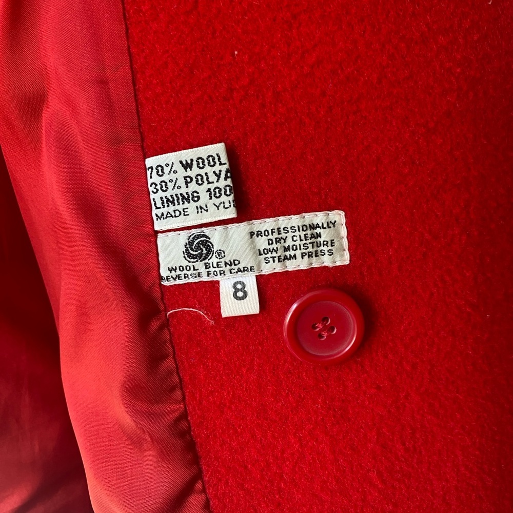Red Wool Coat 🎈 - Picture 6 of 8